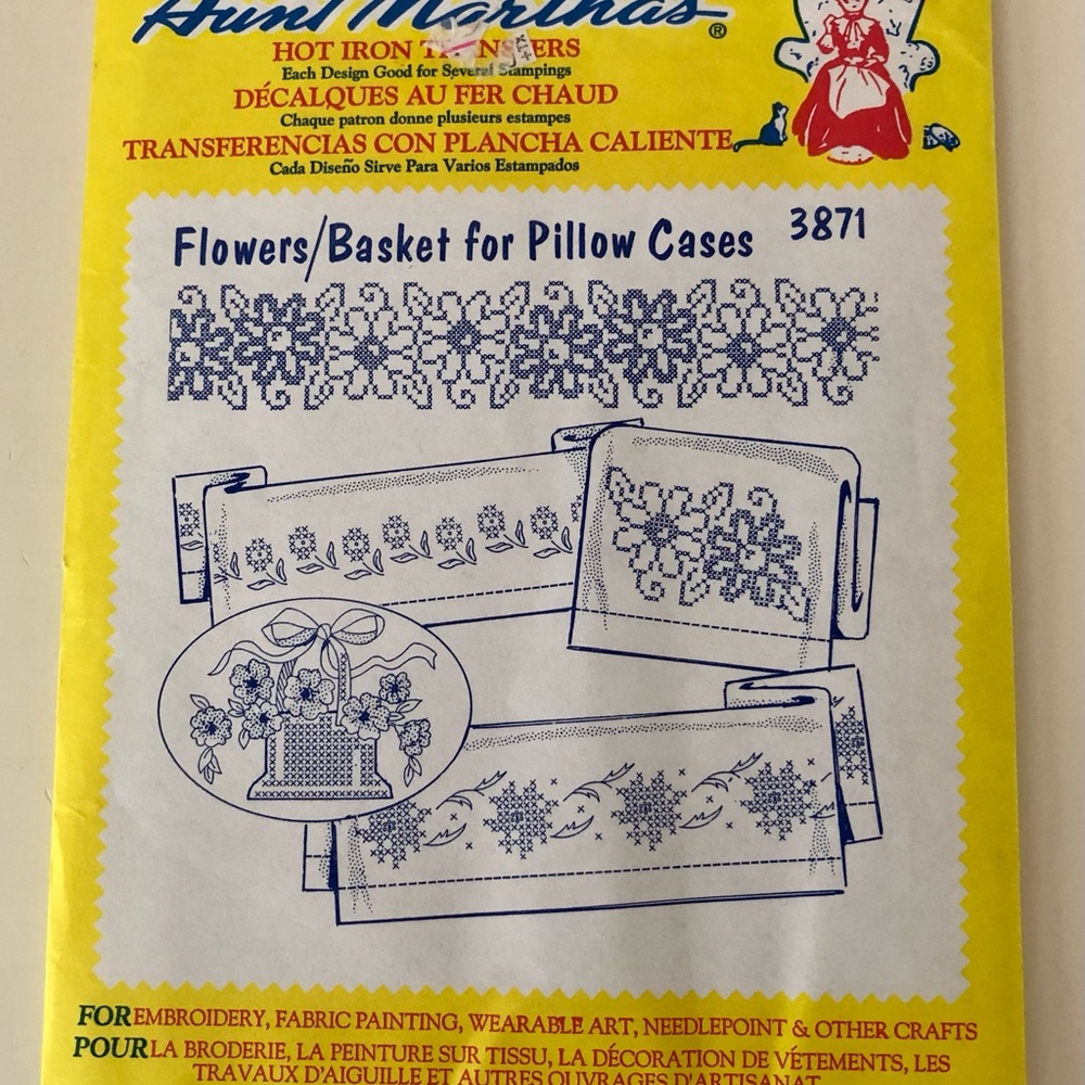 Embroidery Transfer Patterns - Blue Floral Design